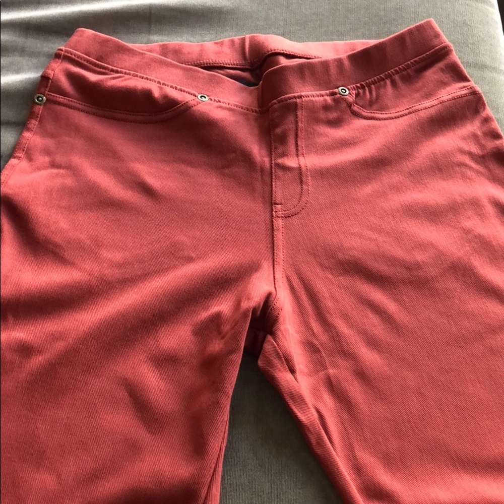 🆕🧡Burnt Orange Denim Jeggings Leggings LILDY S/M